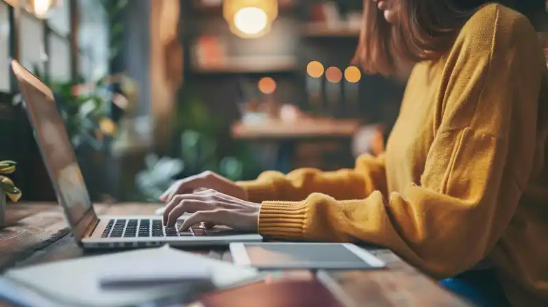 A person researching personal loans at a modern financial institution.