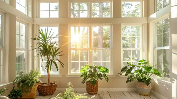 A modern, energy-efficient window in a contemporary residential architecture.