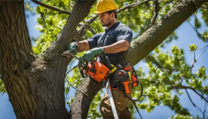 Arborist providing professional tree care services