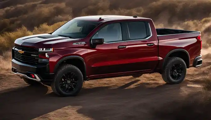 A photo of the 2024 Chevy Silverado 1500 in a rugged off-road environment.