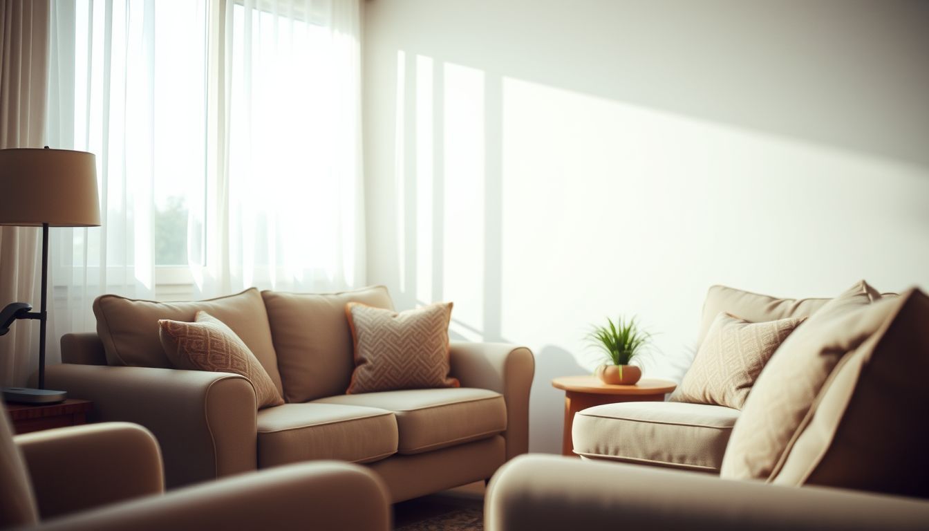 a couches and chairs in a room