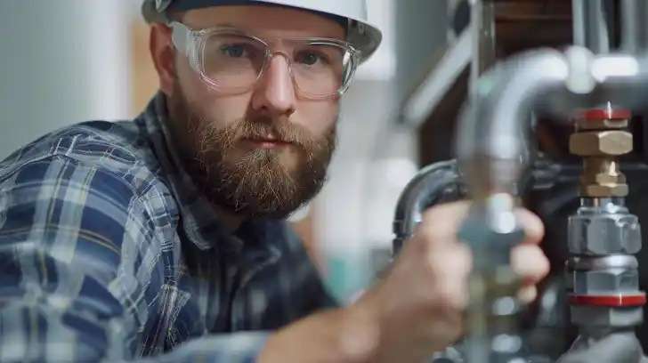 A Master Plumber overseeing an advanced plumbing installation at a construction site.