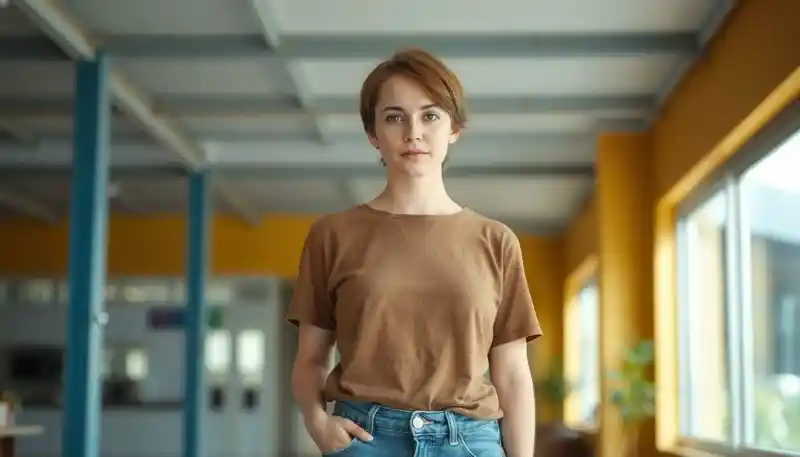 woman standing in office