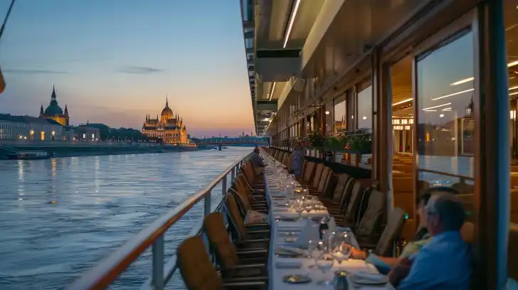 Dining on European river cruise