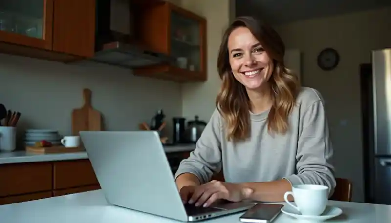 Woman ordering covid tests from her home.