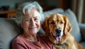 Senior woman and her dog